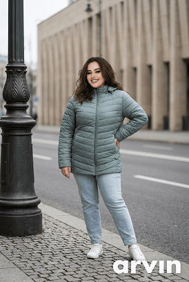 Női átmenet steppelt kabát 7xl-es zöld