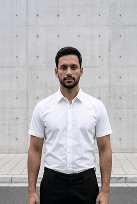 Férfi rövid ujjú fehér ing M-es