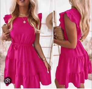 Mona lenge, fodros vállú ruha Pink